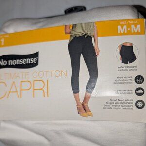 No Nonsense Women's Ultimate Cotton Capri Legging White size M 8-10 NEW